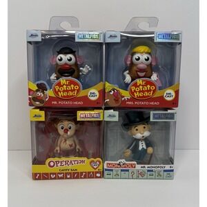 Jada 2" MetalFigs Hasbro Mr & Mrs. Potato Head,  Mr Monopoly,  Cavity Sam